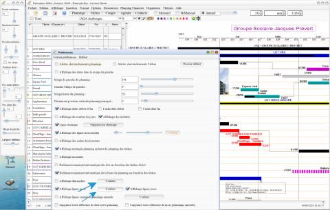 amélioration de la gestion des couleurs des préferences de planning du logiciel de planning de chantier et d'architecture Faberplan Mac et PC v19.05